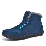 FOGOIN Winter Boots Mens Fur Lined Winter Shoes Warm Ankle Boot for Outdoor Walking 13UK,Blue