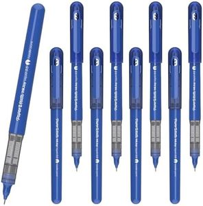 Newell Brands 10 x Papermate Inkjoy Liquid Ink Rollerball Pen, Quick-Drying Ink & Ergonomic Body, 0.5mm Needle Point Fine Nib, Blue - Loose in Plain Packaging