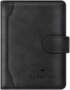 Herain Black Passport Holder for Travel, Passport Wallet Cover Case Women Men Family Cruise Ship Essentials, RFID Passport Book Holders Travel Accessories Vacation Must Haves