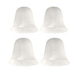 Giluta Bell Shaped Glass Shade, Alabaster Glass Shades Replacement for ceiling fan light wall light and pendant, Lipless with 1-5/8-inch Fitter Opening, 4 Pack