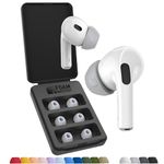 Foam Masters Memory Foam Ear Tips for AirPods Pro 1st & 2nd Gen | 3 Pairs | New Version 4.0 - Black Magic | Comfortable | Secure | Better Noise Cancellation | Replacement Buds (Assorted S/M/L, Gray)