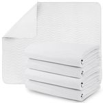 Utopia Bedding (Pack of 4) Waterproof Incontinence Pads Quilted Washable & Absorbent Bed Pad for Adults and Kids 34 x 52 inches (White)