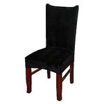 smiry Stretch Chair Covers for Dining Room, Black Set of 4 Velvet Dining Chair Slipcovers