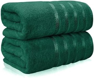 Casabella Bath Sheets - Luxury 2 Pack Bathsheet 90x180 cm - 100% Cotton Towels - Quick Dry Extra Large Bath Towel - Super Soft Highly Absorbent Jumbo Bath Sheet - Large Bathroom Towels - Jade