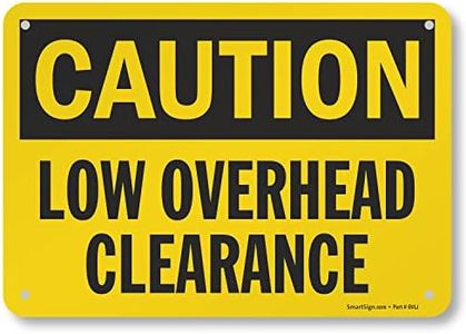 SmartSign - U9-1322-NA_7x10 "Caution - Low Overhead Clearance" Sign | 7" x 10" Aluminum Black on Yellow