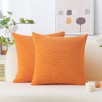 Home Brilliant Orange Cushion Covers Autumn Super Soft Large Square Pillows for Sofa Couch Patio 65x65 Cushion Cover, 26 inch,Pack of 2, Orange