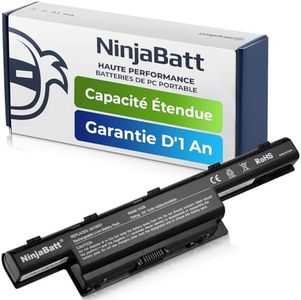 NinjaBatt Batterie pour Acer AS10D31 AS10D51 AS10D81 AS10D41 AS10D73 AS10D75 AS10D61 AS10D71 AS10D3E Aspire 5750 5742 5733 5749 5552 5551 5750G E1-531 - Haute Performance [6 Cellules/4400mAh/48wh]
