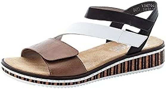 Rieker Femme V3670 Sandale, Beige Combi 64, 41 EU
