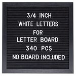 G GAMIT Felt Letter Board Letters Set - Pre-Cut 340pcs 3/4 Inch White Letters Only (No Board Included)