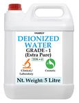 CHARCO Deionized Water - Distilled (TDS = 0), (5 Litre) For CPAP Devices or Humidifier, Cosmetic (as Agua),Oxygen concentrator, Lab Solvents, Cleaning Clinic/Lab Devices, Skin To Internal Health®