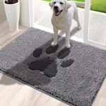 Oiilores Dirt Trapper Door Mat Indoor 80 x 120 cm, Non-Slip Washable Rug, Low-Profile Inside Doormats for Entryway, Super Absorbent Dog Mats for Muddy Paws, Grey