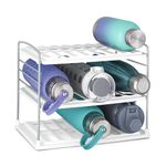 YouCopia UpSpace Water Bottle and Travel Mug Cabinet Organizer, Adjustable Storage Rack for Kitchen Organization, 3-Shelf