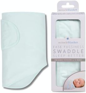 Miracle Blanket Baby Sleep Wearable Swaddle Wrap for Newborn Infant Boy or Girl 0-3 Months, Mint