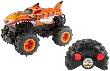 Hot Wheels RC Monster Trucks HW Tiger Shark RC 1:24 Scale Remote Control Toy Truck, 4WD Functions with Action Off-Road Tyres, Fully Functional Remote Control, HNV03