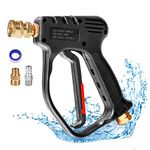 MEKOH Short Pressure Washer Gun, 4000 PSI High Power Washer Spray Gun, 10.5 GPM Foam Gun with 3/8'' Swivel Quick Connect, Pressure Washer Handle with M22-14mm Adapter for Extension Wand & Hose