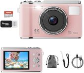 4K Digital Camera, True 50MP Vlogging Camera with 32G TF Card, 16X Zoom, AF Autofocus, Anti-Shake, 2.83 LED Screen, Flash, Compact Point and Shoot Digital Camera for Kids Student Teens Beginner