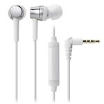 Audio-Technica ATH-CKR30iSSV SonicFuel in-Ear Headphones with in-Line Mic & Control, Silver-White