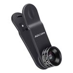 Adcom 2 in 1 (Wide Angle + Macro) Mobile Phone Camera Lens - Compatible with All iPhone & Android Smartphones (Black)