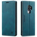 LOLFZ Wallet Case for Samsung Galaxy S9 Plus, Magnetic Flip Leather Case with RFID Block Card Slots Kickstand Shockproof Protective Cover Compatible with Galaxy S9 Plus - Blue