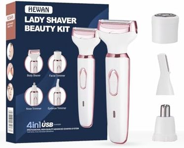 Hewan 4-in-1 Electric Trimmer for Women – Rechargeable Facial & Body Hair Remover – Bikini, Eyebrow, Underarm & Leg Shaver – Cordless, Multipurpose Hair Removal Machine with 60-Min Runtime