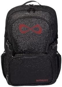 Nfinity Sparkle Backpack for Cheerleaders – Glitter Finish, Lightweight and Durable, with Ample Storage and Adjustable Straps