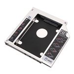 Generic Aluminum 12.7mm HDD Enclosure Second SATA Computer Hard Drive Adapter Bay Caddy 12.7mm Universal CD/DVD-ROM Optical Bay