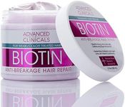 Advanced Clinicals Biotin Anti-Breakage Hair Repair Mask. Strengthen Broken, Color-Treated Hair With Repairing Deep Conditioner Manuka Honey & Caffeine. Hydrating Mask Restores Weak Hair, 12 Oz.