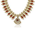 RFJ Kerala Traditional and Ethnic Red Nagapadam Ten Katta Adjustable Length Necklace for Women and Girls