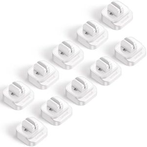 10Pack Cable Spring Holder Clips, Cord Organizer for Desk - Lamicall Adjustable Cord Clip, Wire Holder Organizer, Phone USB Charger Cable Holder, White