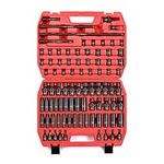 CASOMAN 87 Pcs 3/8" Drive Master Impact Socket Set, SAE&Metric Standard,Deep,Swivel Sockets,Cr-MO Steel, Includes Star and Inverted Star Socket, Imapct Universal Joint, Extension Bars