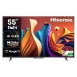 Hisense 139 cm (55 inches) E68N Series 4K Ultra HD Smart Google QLED TV 55E68N (Grey)