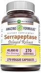 Amazing Nutrition Serrapeptase 40,000 IU 270 Capsules (Non-GMO, Gluten-Free) - Natural Anti-Inflammatory - Promotes Healthy Sinuses - Supports Cardiovascular Immune and Arterial Health