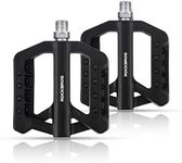 ROCKBROS Mountain Bike Pedals MTB Pedals Lightweight Nylon Fiber Bicycle Platform Pedals Nylon Fiber Bicycle Platform Pedals BMX MTB 9/16"