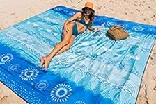 OCOOPA Diveblues Bohemian Beach Blanket Waterproof Sandproof, 10'X 9' Extra Large, Soft and Durable, Sand Free, Light Weight and Portable, Perfect for Travel Camping, Beach Vacation