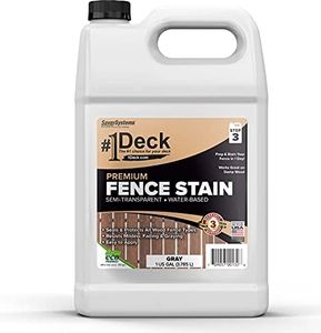 #1 Deck Premium Wood Fence Stain and Sealer - Semi-Transparent Fence Sealer (1 Gallon, Gray)