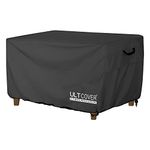 ULTCOVER Rectangular Gas Fire Pit Table Cover 52x34 inch Waterproof Heavy Duty Firepit Cover, Black