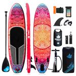 AISUNSS SUP Board 10Ft /10.6Ft All Around Board Premium iSUP All Accessories Include Non-Slip mat, Leash, Waterproof Phone Bag, Double Action Pump, Adjustable Aluminum Paddle (10'x32 x6) Red