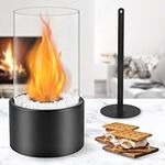 Table Top Fire Pit Bowl, Tabletop Fireplace Indoor Outdoor Decor Portable Rubbing Alcohol Burner Smores Maker with Extinguisher for Patio Balcony