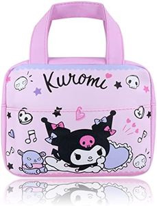 Roffatide Anime Kuromi Bolsa de almuerzo para el trabajo escolar Fiambrera Aislante Reutilizable Bolsa de picnic de viaje para niñas y niños