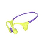 mojawa Aerra Bone Conduction Sport Headphones, IP67 Waterproof Workout Earphones, Open-Ear, Wireless Bluetooth with Mic, Secure and Comfortable for Running and Cycling, Green and Purple