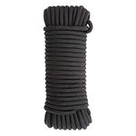 Hxiu 8MM/10MM 64FT Thick Braid Nylon Rope Twisted String Multi-functional Hanging Cord Durable Braid Nylon Cord Tarp Rope for DIY, Gardening Design, Wedding，Christmas Decorations(8MM, Black)