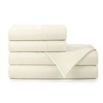 Peacock Alley Clara Luxury Sateen Sheet Set | 100% Long Staple Cotton | 320 Thread-Count | Soft and Smooth Sateen Weave | 6 Color Options (Ivory, Queen Sheet Set)