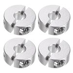 HARFINGTON 4pcs Double Split Shaft Collar for 8mm Shaft Set Screw Clamp-On Collars, 25mm OD, 10mm Width, for Stoppers, Position, Hold Timing Pulleys, Machine Tools, Industry, Anodization