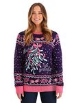 Fun Costumes Adult Harry Potter Luna Lovegood Ugly Christmas Sweater, Festive Crewneck Holiday Mistletoe Christmas Sweaters, Multi-colored, Large