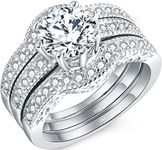 Trio Bridal Ring Band Set Sterling 