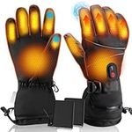 Heated Gloves for Men Women, Rechargeable Electric Heating Gloves 6000mAh Battery Powered, Lasts 6 Hours, 3 Heating Levels, Waterproof Touchscreen Hand Warmer for Hiking Skiing Cycling Ice Fishing