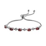 Shop LC Delivering Joy Garnet Platinum Bolo Magic Ball Tennis Bracelet for Women Gift Jewelry (Adjustable) Ct 2.2