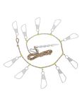 BLUEWING Fishing Stringer with Stainless Steel Snap Locks, 5ft Floating Rope and Heavy Duty Fish Spike, 1pc, Patterned Khaki