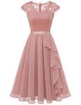 Wedtrend Women's Bridesmaid Dress 2033 Short Prom Dress Ruffle Wedding Guest Cocktail Dress Floral Homecoming Dress CWT0212Blush-L