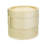 Vogue Bamboo 2-Tier Food Steamer 152(Dia)mm, Size: 152(Dia)mm, Material: Bamboo, Asian Dim Sum Cuisine, Yum Cha Cooking, Traditional Bamboo Look, K302